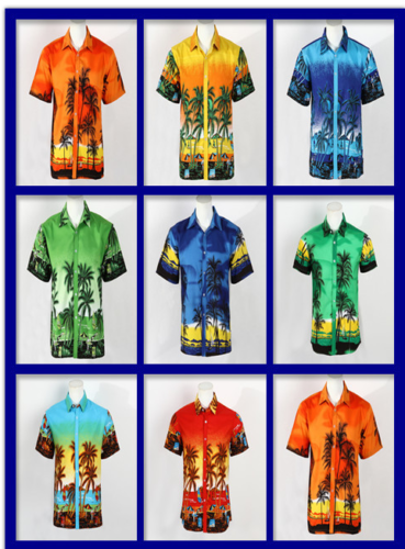 New LARGE SIZE Men Aloha Shirt Cruise Tropical Luau Beach Hawaiian Party Summer