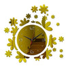 Acrílico Bricolaje Reloj de Pared Espejo Creativo Silencioso Golden