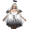 Costumes D'Halloween Zombie Stage Uniforme avec des Ailes Blanc