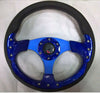 13in Alloy Auto Steering Wheel Racing sport Style Blue Color PU + aluminum alloy