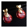 Small Cat Ear Studs    gold plated red zircon