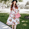 Romantic Blossom Floral Long Sleeve Casual Party Dress
