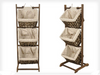 Wooden Magazine Rack With 3 Baskets