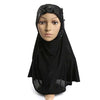 Dignified Muslim Gauze Lace Zircon Kerchief Scarf    black