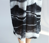 Fashion Black Wave Pattern Oversized Tunic Casual Dress