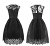 Full Lace In Built Tutu Flared Party Ball Cocktail Midi Dress for Formal Event