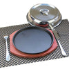Gegrillt Filet Steak Rosenholz Boden 23cm Eisen Platte Gabel