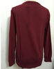 Women Fashion Maroon Lace Neck Plunge Long Sleeve Jersey Blouse Top Plus Size
