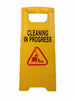 Caution Cleaning IN Progress Double Side Warning Board Bright Yellow Plastic