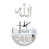 Mirror Wall Clock 3D Decoration Sticking   silver