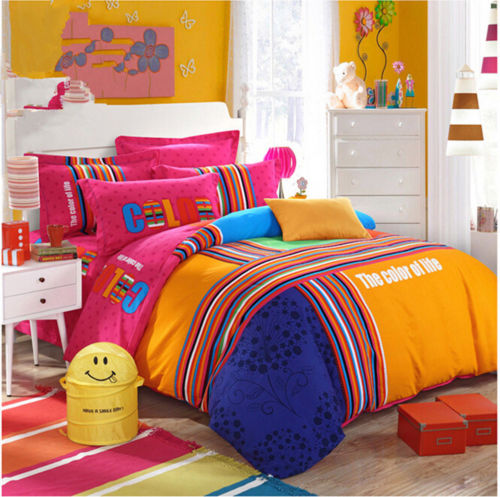 Bed Quilt Duvet Sheet Cover 4PC Set Upscale Cotton Sanded simple but elegant