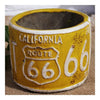 America Vintage 66 Route Car Plate Ashtray Succulent Pot     yellow