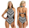 Sexy Aztec Print Hollow Back Monokini Bikini Swimsuit Swimwear Bathing Beach