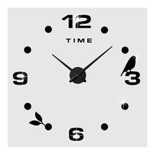 DIY Wall Clock 3D Acrylic EVA Super Large Size Living Room    black