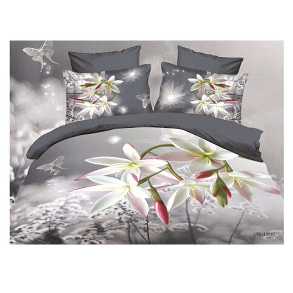 3D Queen King Size Bed Quilt/Duvet Sheet Cover Cotton reactive printing 4pcs  31 - Mega Save Wholesale & Retail