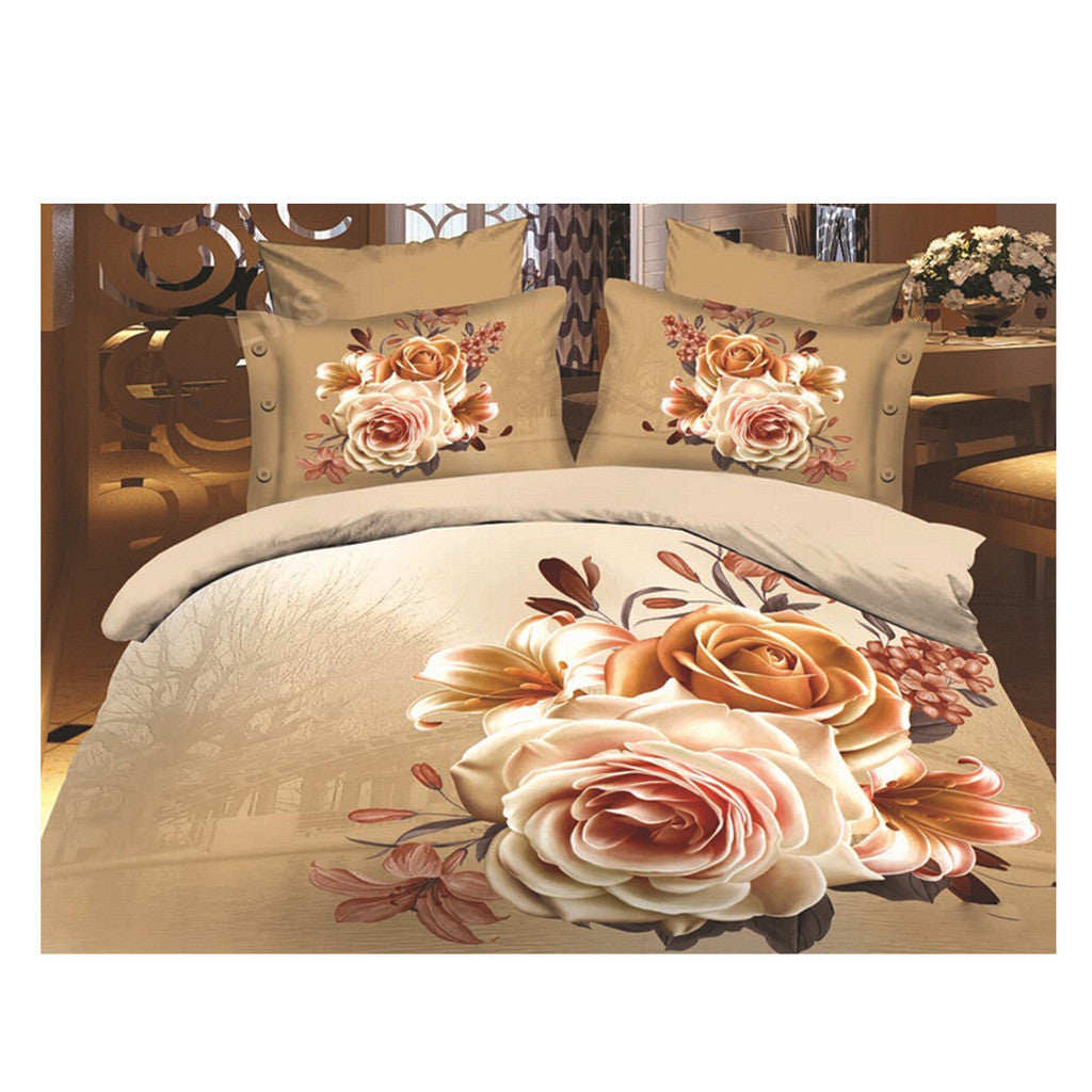 3D Queen King Size Bed Quilt/Duvet Sheet Cover Cotton reactive printing 4pcs 1.8M bed 34 - Mega Save Wholesale & Retail