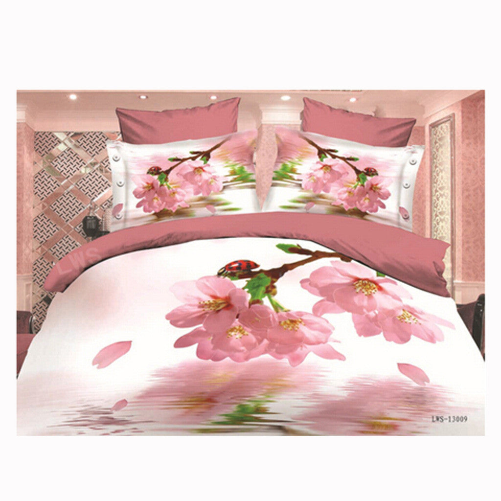 3D Queen King Size Bed Quilt/Duvet Sheet Cover Cotton reactive printing 4pcs  37 - Mega Save Wholesale & Retail