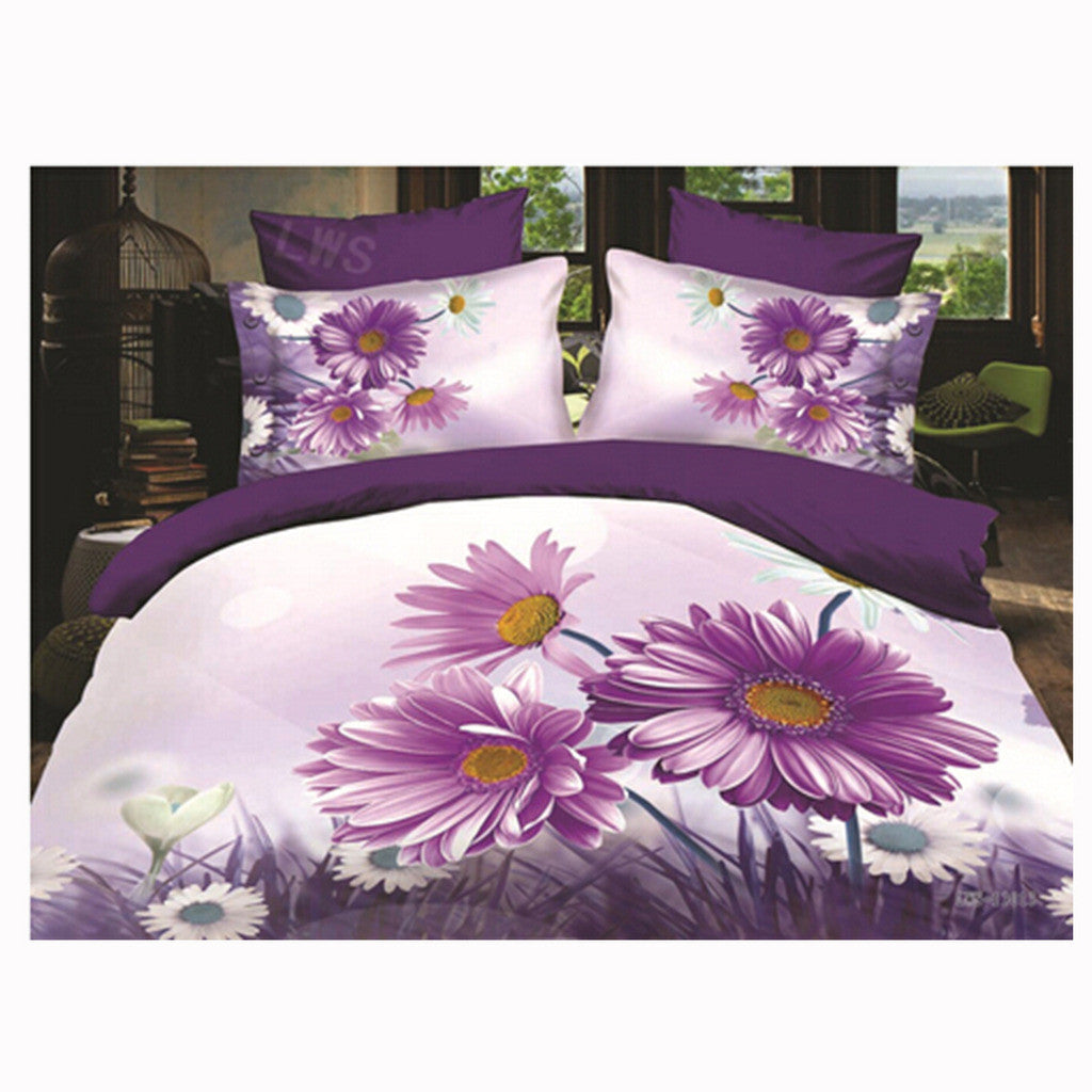 3D Queen King Size Bed Quilt/Duvet Sheet Cover Cotton reactive printing 4pcs  41 - Mega Save Wholesale & Retail