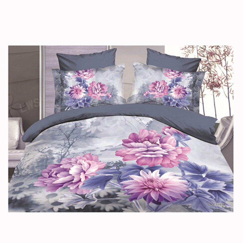 3D Queen King Size Bed Quilt/Duvet Sheet Cover Cotton reactive printing 4pcs 1.8M bed 42 - Mega Save Wholesale & Retail
