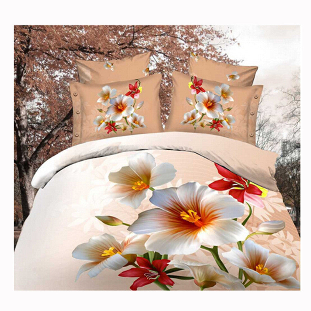 3D Queen King Size Bed Quilt/Duvet Sheet Cover Cotton reactive printing 4pcs  50 - Mega Save Wholesale & Retail