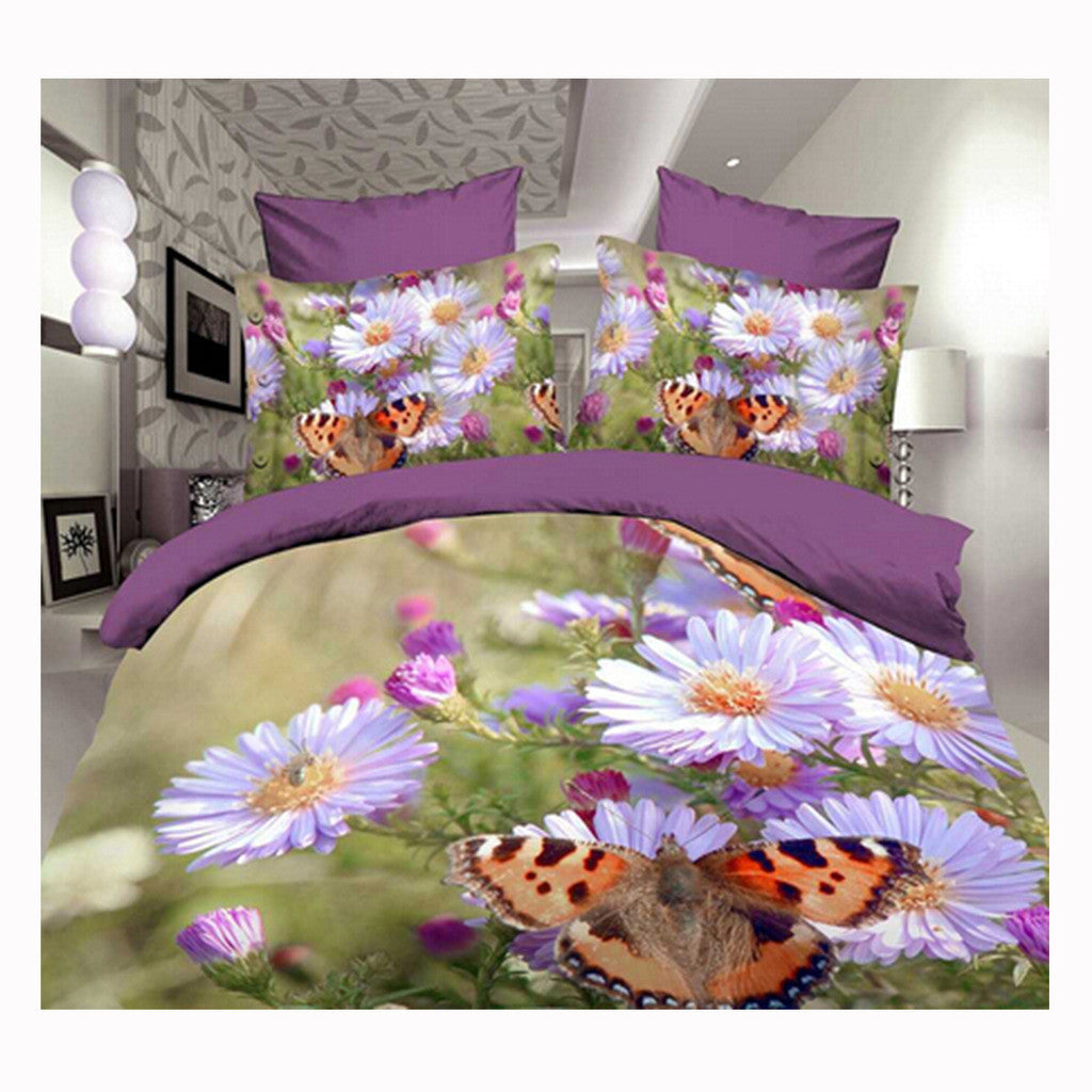 3D Queen King Size Bed Quilt/Duvet Sheet Cover Cotton reactive printing 4pcs  57 - Mega Save Wholesale & Retail