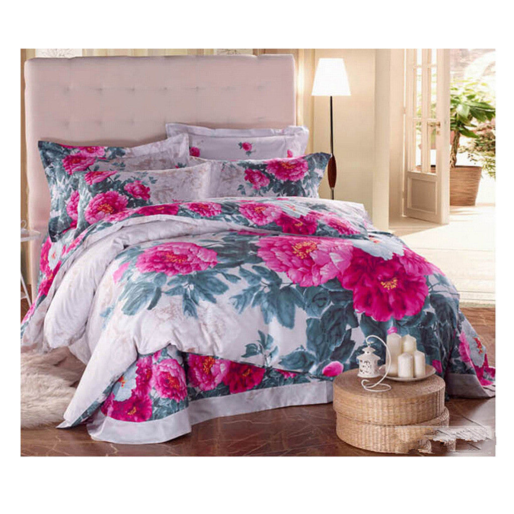 Cotton Active floral printing Quilt Duvet Sheet Cover Sets 2.0M/2.2M Size 13 - Mega Save Wholesale & Retail