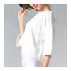 Woman Boat Neck Knitwear Loose Seventh Sleeve   white  S - Mega Save Wholesale & Retail - 2