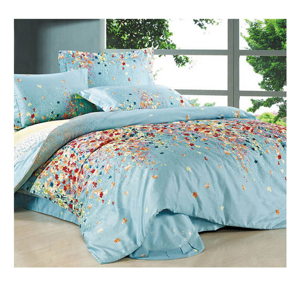 Cotton Active floral printing Quilt Duvet Sheet Cover Sets 2.0M/2.2M Bed Size 18 - Mega Save Wholesale & Retail