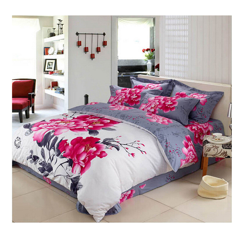 Cotton Active floral printing Quilt Duvet Sheet Cover Sets 2.0M/2.2M Size 19 - Mega Save Wholesale & Retail
