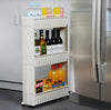 3 Tier Rolling Slide Storage Tower Kitchen Bathroom or Laundry Rack Organizer