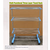 Trade new three-tier drying rack stainless steel floor towel rack Zhiwu layer mobile 8388 - Mega Save Wholesale & Retail