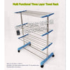 Trade new three-tier drying rack stainless steel floor towel rack Zhiwu layer mobile 8388 - Mega Save Wholesale & Retail