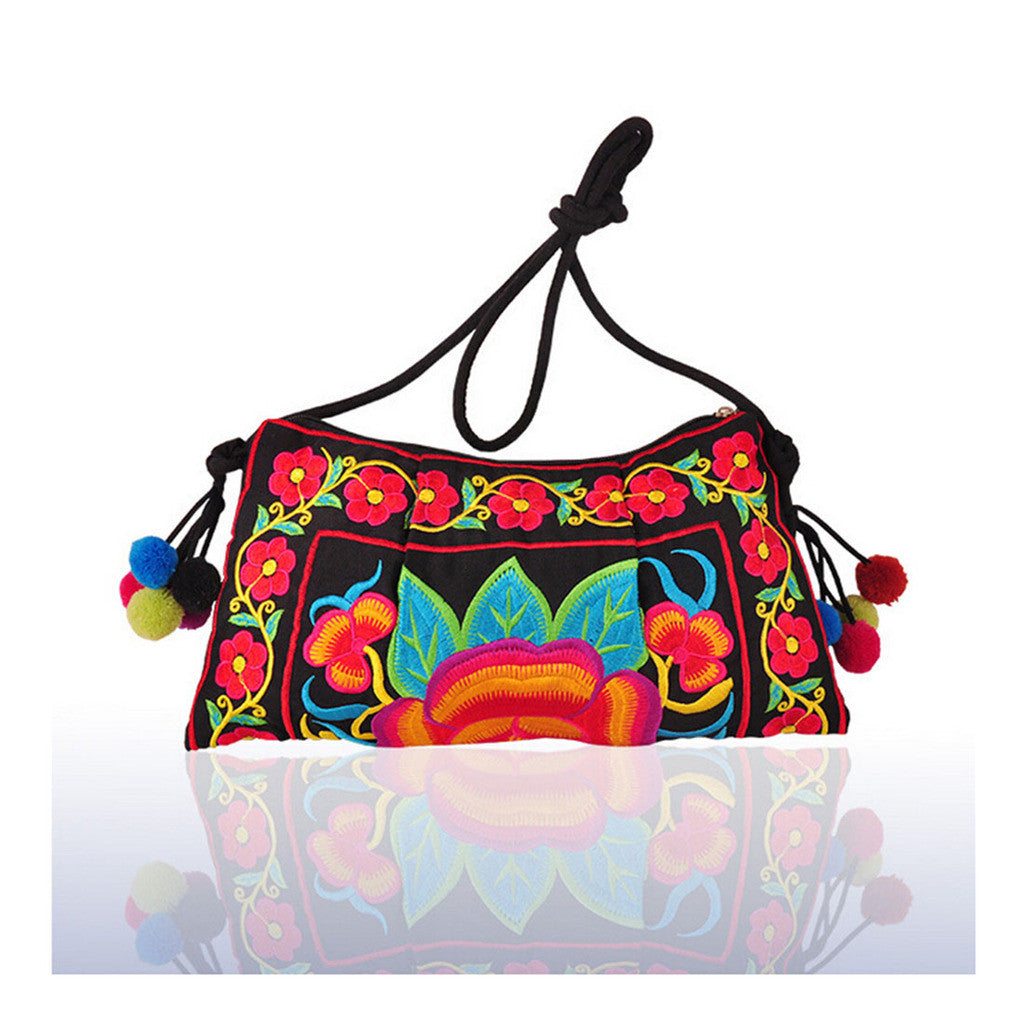 Embroidery Bag Yunnan National Chinese Style Embroidery Featured Messenger Bag Foreign Trade Bag Mmorning Glory - Mega Save Wholesale & Retail - 1