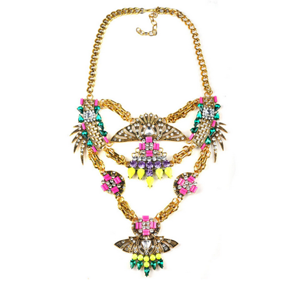 European Exaggerated Necklace Ornament Woman Necklace Decoration Tassel Short Sweater Accessory All-match - Mega Save Wholesale & Retail