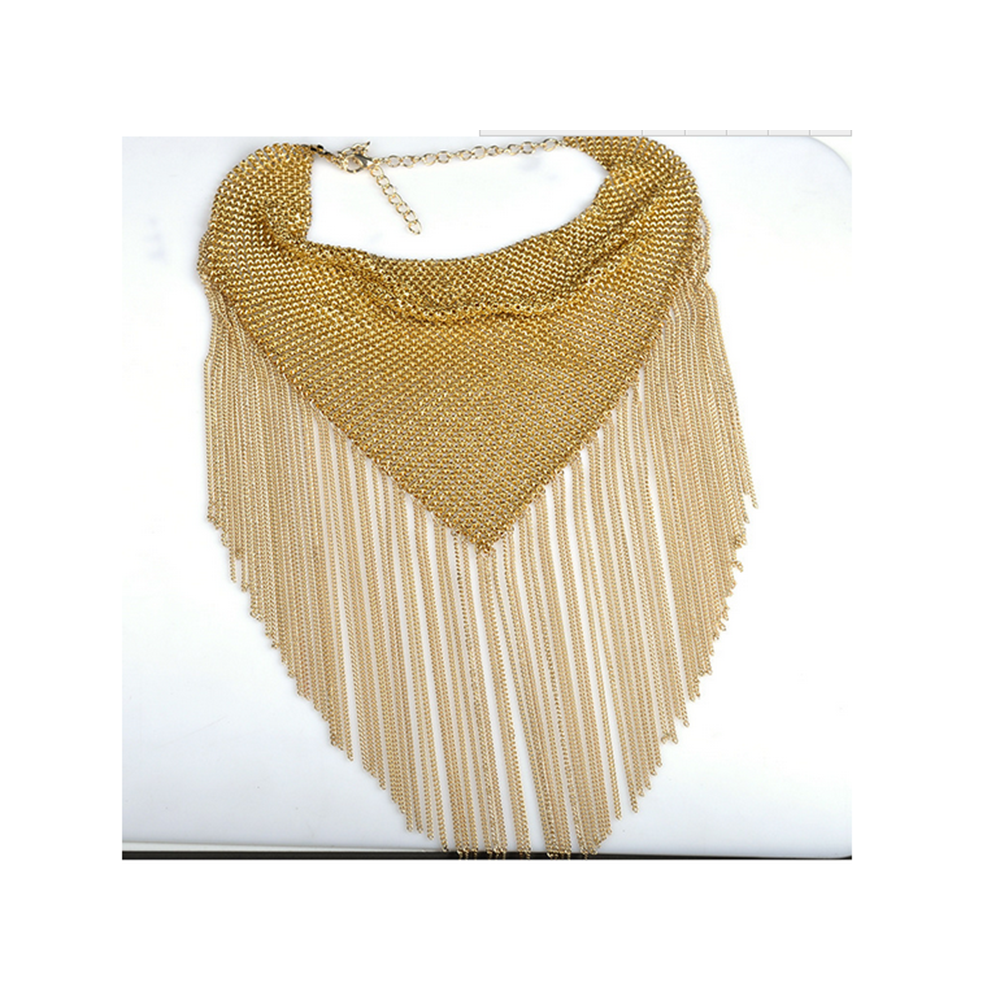 New European Big Brand Golden Clavicle Necklace High-end Decent Fashionable Tassel Necklace - Mega Save Wholesale & Retail