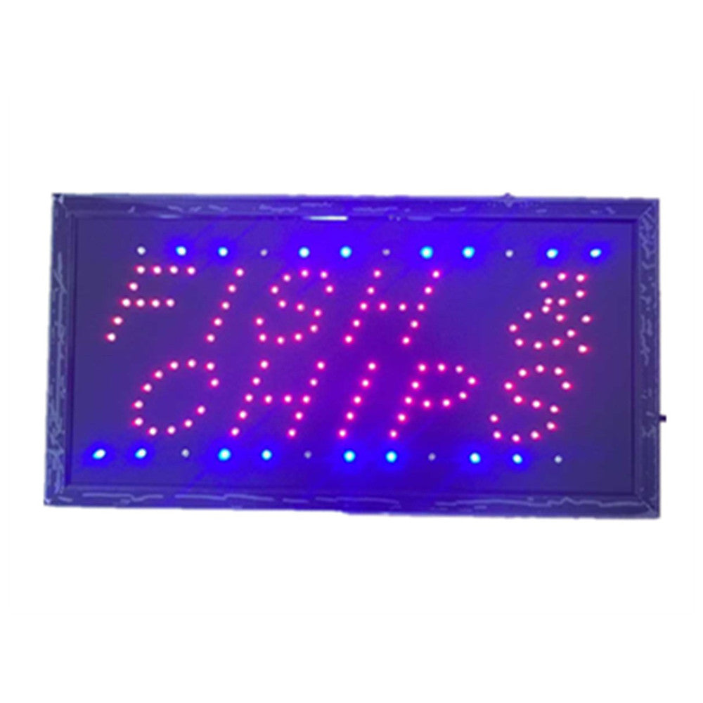Neon Lights LED Animated Fish Chips Sign Customers Attractive Sign Store Shop Sign - Mega Save Wholesale & Retail