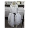Girl Garment Off-shoulder High-necked Dress Chidlren Organza Attire Belt Waisted Slim - Mega Save Wholesale & Retail