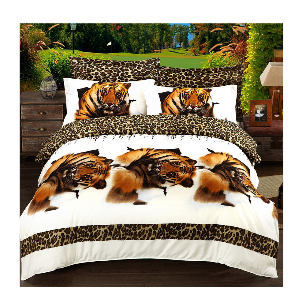 3D Active Printing Bed Quilt Duvet Sheet Cover 4PC Set Upscale Cotton  020 - Mega Save Wholesale & Retail