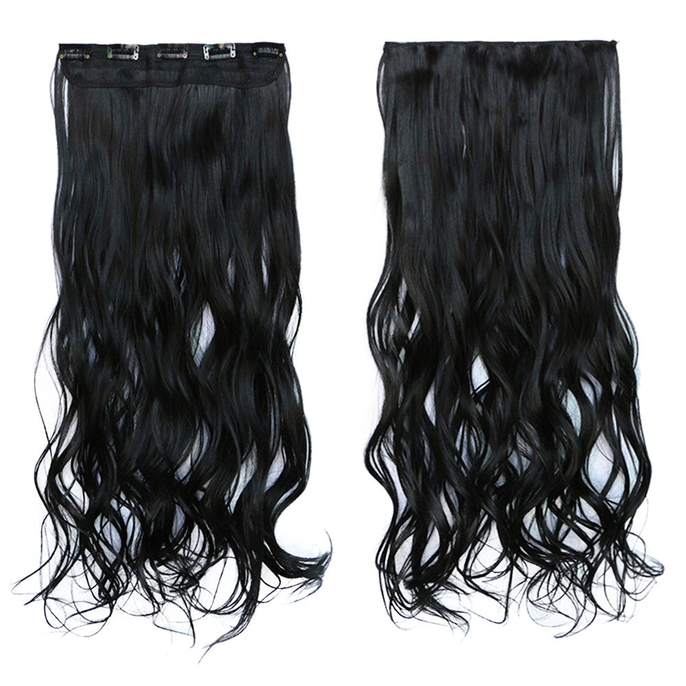 120g One Piece 5 Cards Hair Extension Wig     1BJ