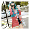 Winter Motley Middle Long Down Coat Loose Thick Warm   pink+blue   M - Mega Save Wholesale & Retail - 2