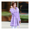 Winter Slim Down Coat Woman Fur Collar Middle Long   violet   S - Mega Save Wholesale & Retail - 2
