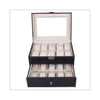 20 Positions Two-layer Watch Box Pack PU Leather Watch Storage Box Display Box - Mega Save Wholesale & Retail - 1