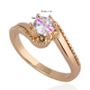 Simple Round Zircon Ring   5.25# gold plated yellow