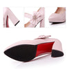 Platform High Thick Heel Bowknot Pointed Thin Shoes  pink - Mega Save Wholesale & Retail - 4