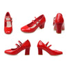 High Heel Double Buckle Women Shoes Plus Size  red - Mega Save Wholesale & Retail - 4