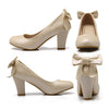 High Heel Low-cut Bowknot Work Shoes Plus Size  white - Mega Save Wholesale & Retail - 3