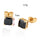 Square Zircon Earings Couples Design   platinum plated black zircon - Mega Save Wholesale & Retail - 3