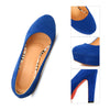 Super High Heel Platform Round Low-cut Fluff Women Thin Shoes Plus Size  blue - Mega Save Wholesale & Retail - 4