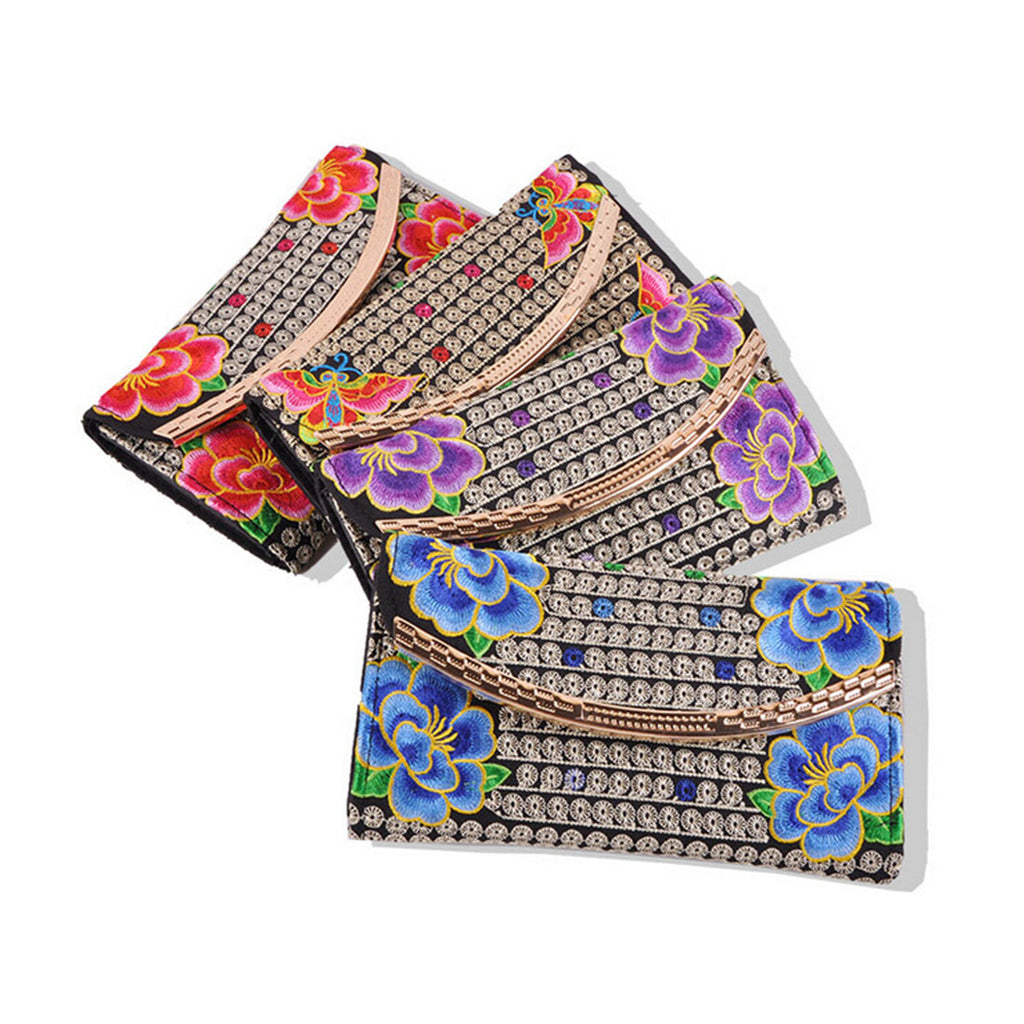 Yunnan National Style Embroidery Woman's Evening Banquet Bag Handbag Chinese Style Flower Banquet Bag   4 flowers random - Mega Save Wholesale & Retail - 3