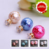 Korean version of the double-sided printing zircon pearl earrings earrings earrings Europe and America to spread the commodity wholesale fashion jewelry female  WHITE - Mega Save Wholesale & Retail - 3